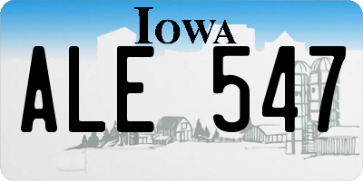 IA license plate ALE547