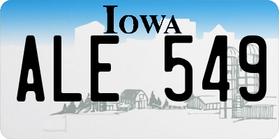 IA license plate ALE549
