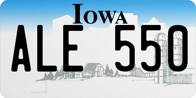 IA license plate ALE550