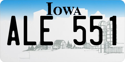 IA license plate ALE551