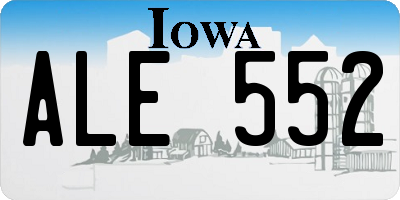 IA license plate ALE552