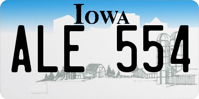 IA license plate ALE554