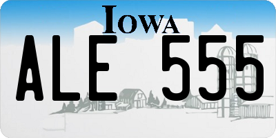 IA license plate ALE555