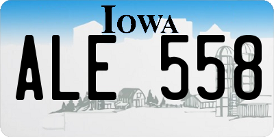 IA license plate ALE558