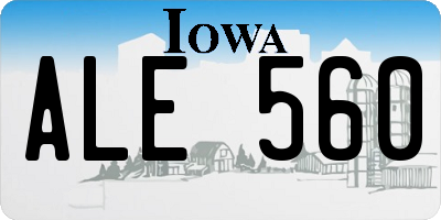 IA license plate ALE560