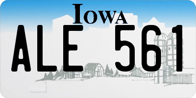 IA license plate ALE561