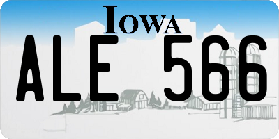 IA license plate ALE566