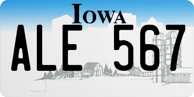 IA license plate ALE567