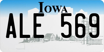 IA license plate ALE569