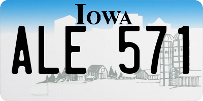 IA license plate ALE571
