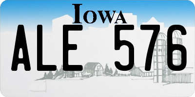 IA license plate ALE576