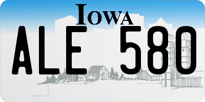 IA license plate ALE580