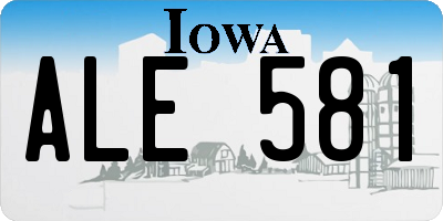 IA license plate ALE581