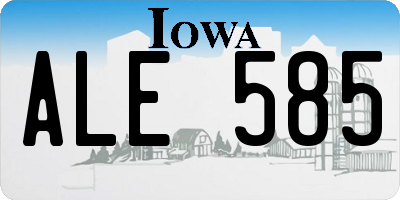 IA license plate ALE585