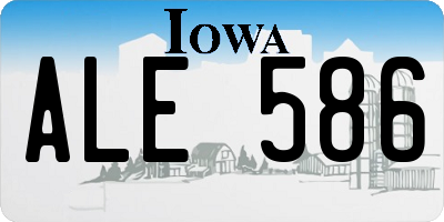 IA license plate ALE586