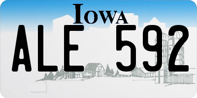 IA license plate ALE592