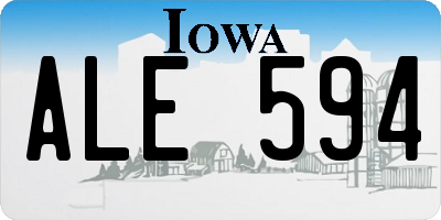 IA license plate ALE594