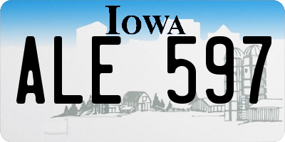 IA license plate ALE597