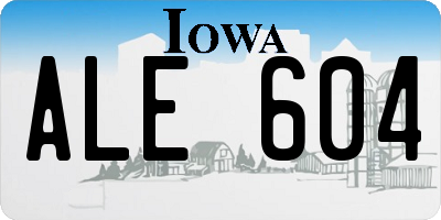 IA license plate ALE604