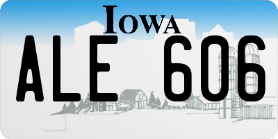 IA license plate ALE606