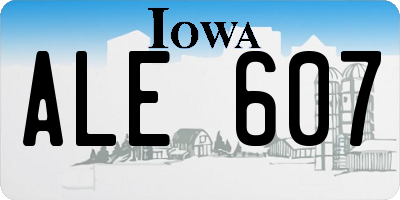 IA license plate ALE607