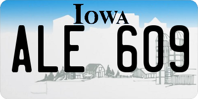 IA license plate ALE609