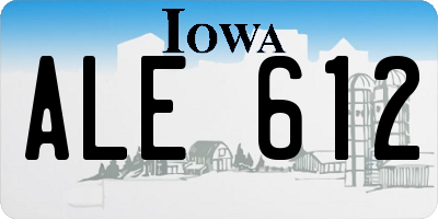 IA license plate ALE612