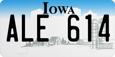IA license plate ALE614