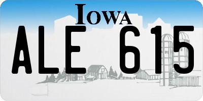 IA license plate ALE615