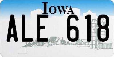 IA license plate ALE618