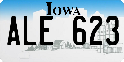 IA license plate ALE623