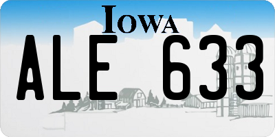 IA license plate ALE633