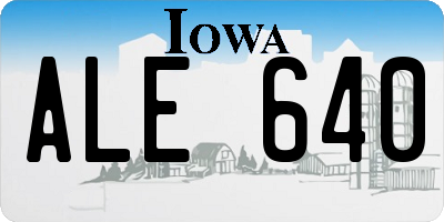IA license plate ALE640