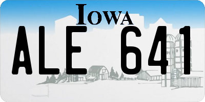 IA license plate ALE641