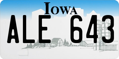 IA license plate ALE643