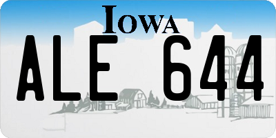 IA license plate ALE644