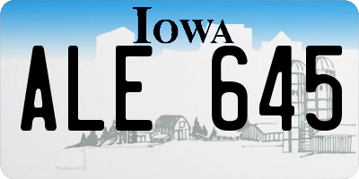 IA license plate ALE645