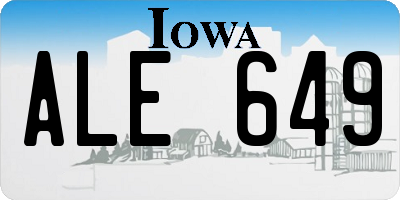IA license plate ALE649
