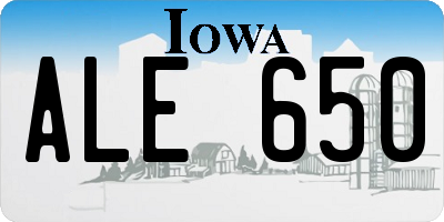 IA license plate ALE650