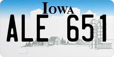IA license plate ALE651