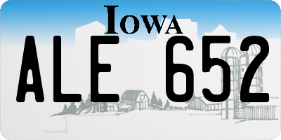 IA license plate ALE652