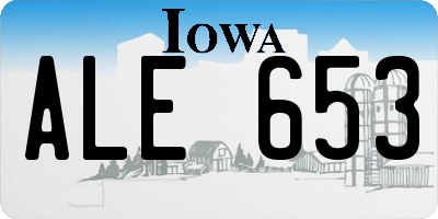 IA license plate ALE653