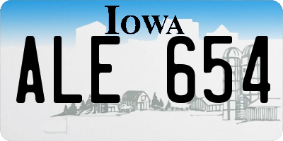 IA license plate ALE654