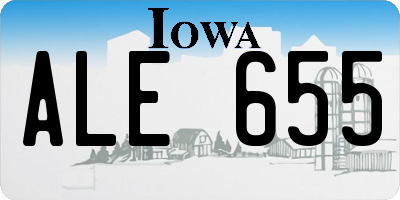 IA license plate ALE655