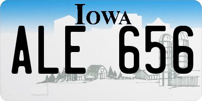 IA license plate ALE656