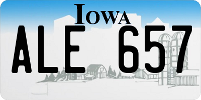 IA license plate ALE657