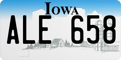 IA license plate ALE658