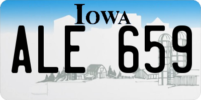 IA license plate ALE659