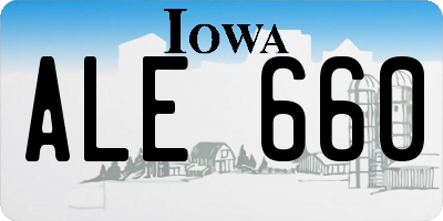 IA license plate ALE660