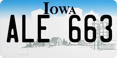 IA license plate ALE663